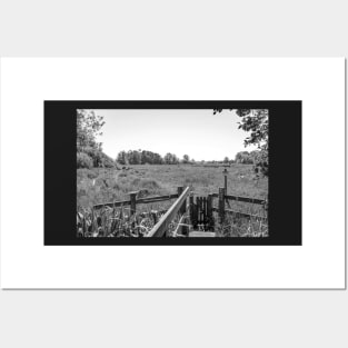 Wooden gate in the Norfolk countryside Posters and Art